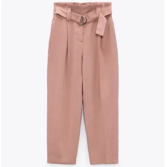 NWOT ZARA HIGH WAIST TROUSERS CULOTTES WITH BELT - Picture 5 of 16